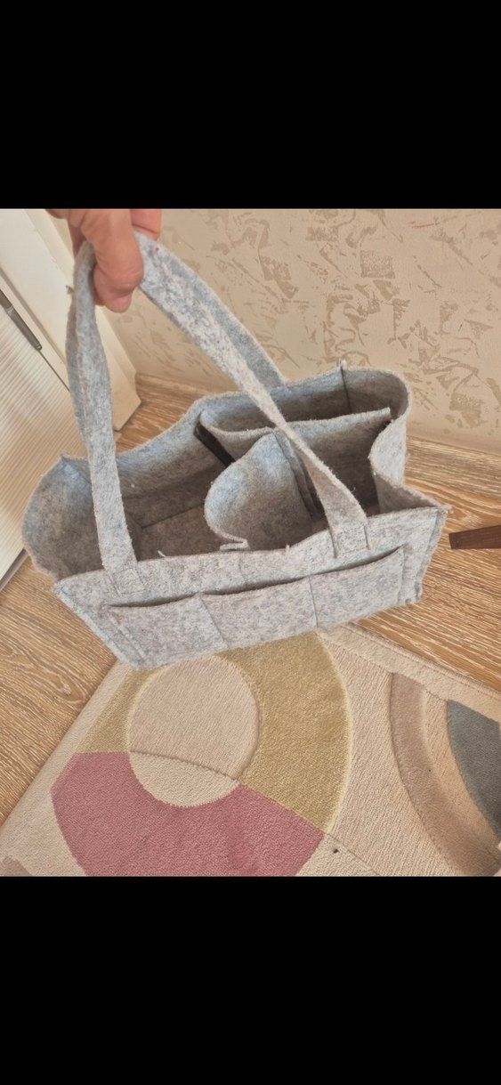 Gri Keçe Bebek Çantası - Görsel 3