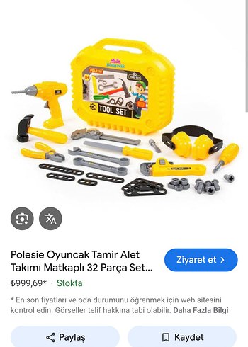 Polesie 32 Parça Tamir Alet Takımı Matkaplı
