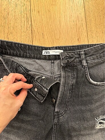 Zara Siyah şort kot Zara