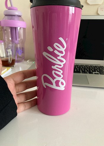 LC Waikiki Pembe Barbie Yazılı Seyahat Termosu