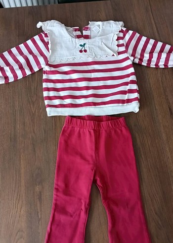 Kız Bebek Uzun Kollu Çizgili Takım - Görsel 3