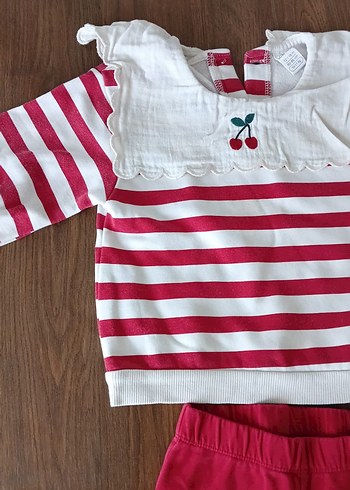 Kız Bebek Uzun Kollu Çizgili Takım - Görsel 2