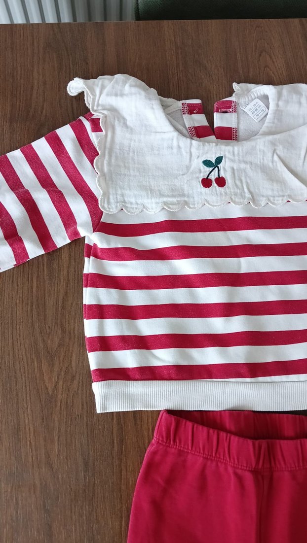 Kız Bebek Uzun Kollu Çizgili Takım - Görsel 2