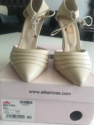 Elle 40 beden hakiki deri bej kerem ayakkabı