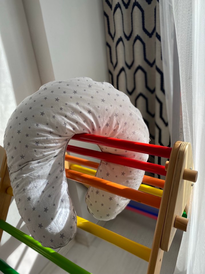 Gri Yıldız Desenli Emzirme ve Hamile Yastığı - Görsel 2