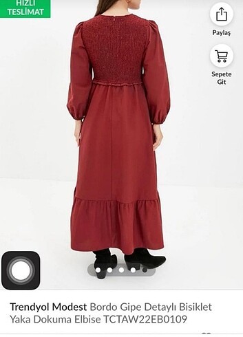 40 Beden Uzun bordo elbise