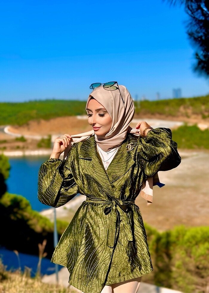 Haki renk kimono - Görsel 2