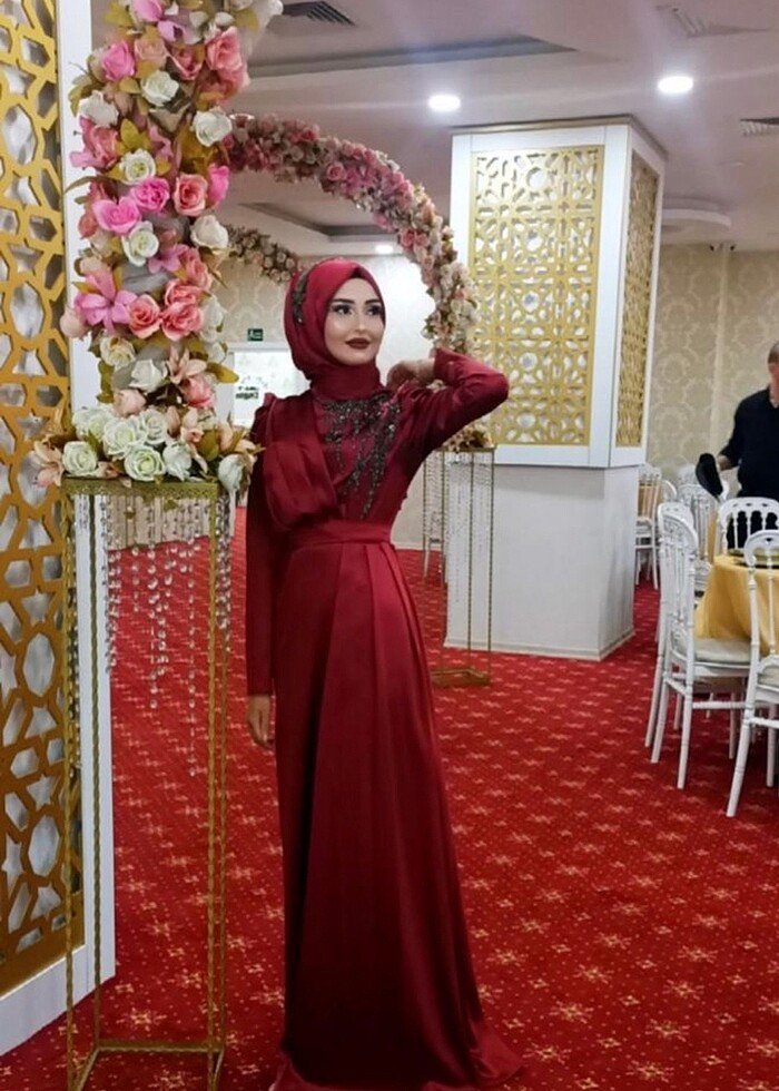 Bordo abiye - Görsel 2