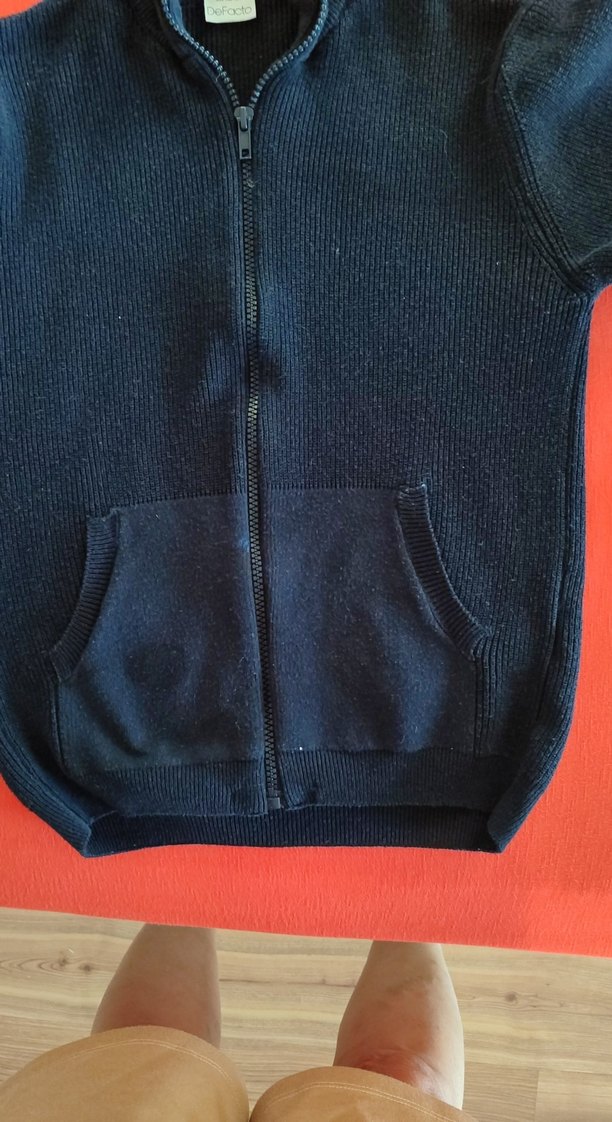 Siyah Fermuarlı Erkek Çocuk Sweatshirt - Görsel 4