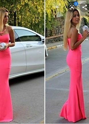 Neon pembe elbise