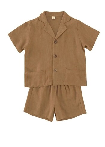 Kahverengi Kısa Kollu Çocuk Takımı - Görsel 2