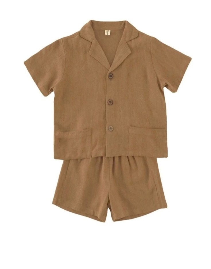 Kahverengi Kısa Kollu Çocuk Takımı - Görsel 2