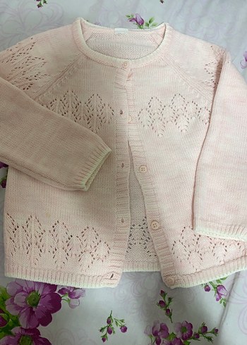 Kız Çocuk Pembe Vintage Örgü Hırka