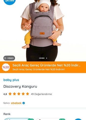 Gri Bebek Taşıyıcı Kanguru babyplus - Görsel 4