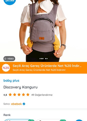 Gri Bebek Taşıyıcı Kanguru babyplus - Görsel 6