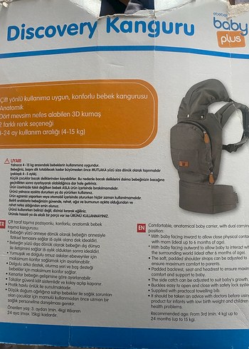 Gri Bebek Taşıyıcı Kanguru babyplus - Görsel 2