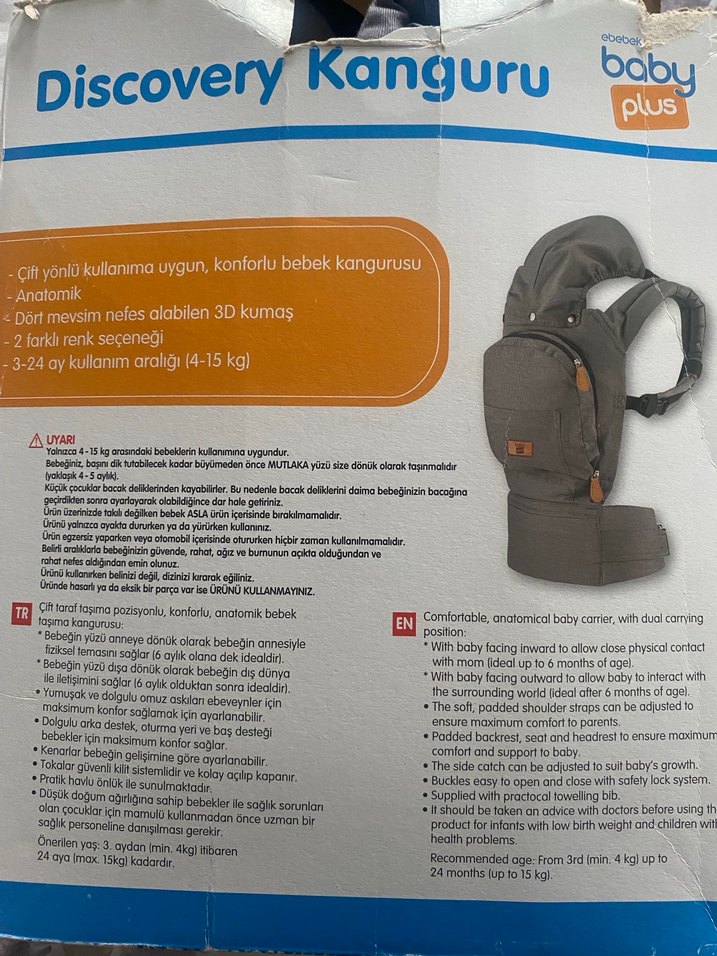 Gri Bebek Taşıyıcı Kanguru babyplus - Görsel 2