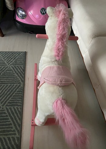 Pembe Peluş Sallanan At Oyuncak - Görsel 3
