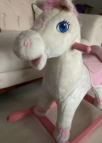 Pembe Peluş Sallanan At Oyuncak - Görsel 2