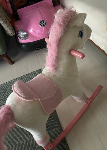 Pembe Peluş Sallanan At Oyuncak - Görsel 4