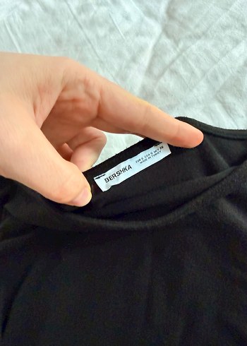 Uzun Kollu Siyah Drapeli Kadın Bluz - Görsel 2