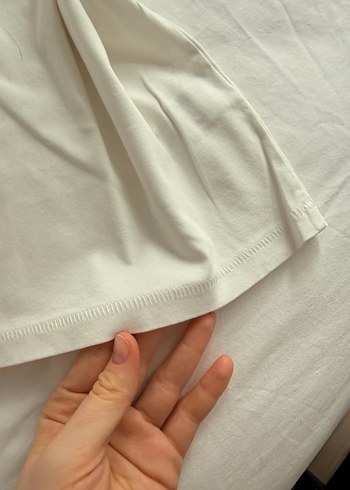 Kadın Beyaz pamuk Kısa Kollu Tişört - Görsel 3