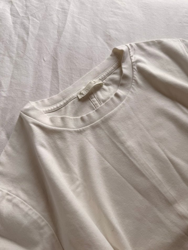 Kadın Beyaz pamuk Kısa Kollu Tişört - Görsel 2