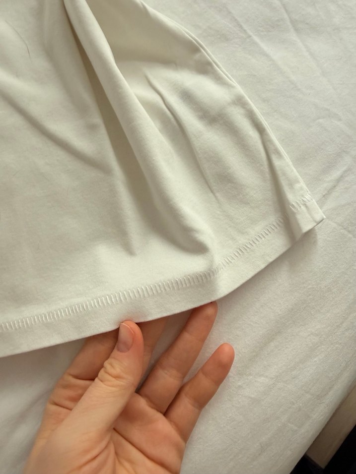 Kadın Beyaz pamuk Kısa Kollu Tişört - Görsel 3