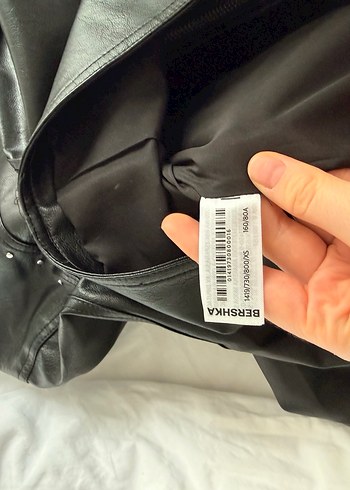 Kadın Siyah Deri Biker Ceket - Görsel 5