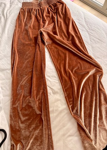 Kahverengi Kadın Kadife Kapüşonlu Eşofman Takımı - Görsel 5