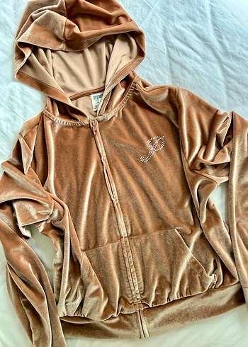Kahverengi Kadın Kadife Kapüşonlu Eşofman Takımı - Görsel 2