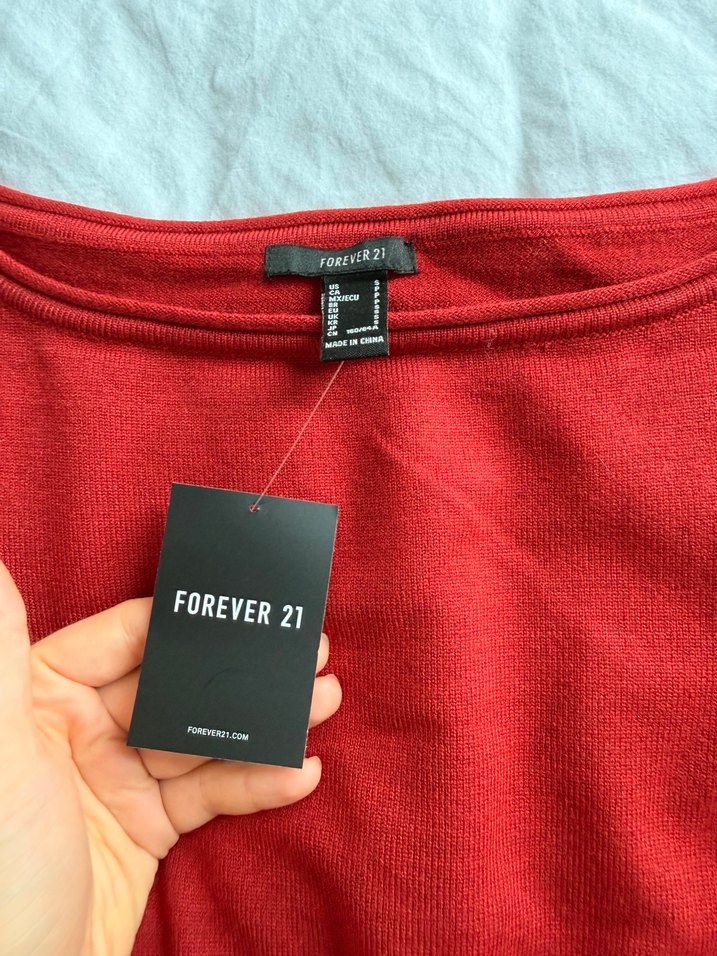 Kırmızı Kadın Triko Uzun Kollu Kazak - Görsel 2