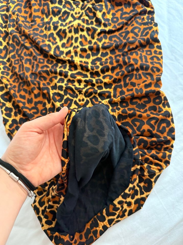 Leopar Desenli Rahat Midi Kadın Sabahlık - Görsel 3