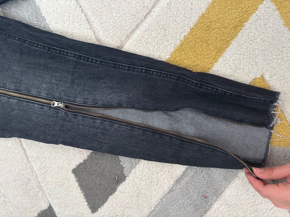 Bol Kesim Fermuarlı Kadın Jean - Görsel 2