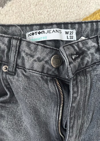 Gri Straight Fit Kadın Denim Pantolon - Görsel 2