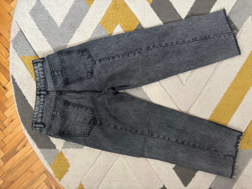 Gri Straight Fit Kadın Denim Pantolon - Görsel 3