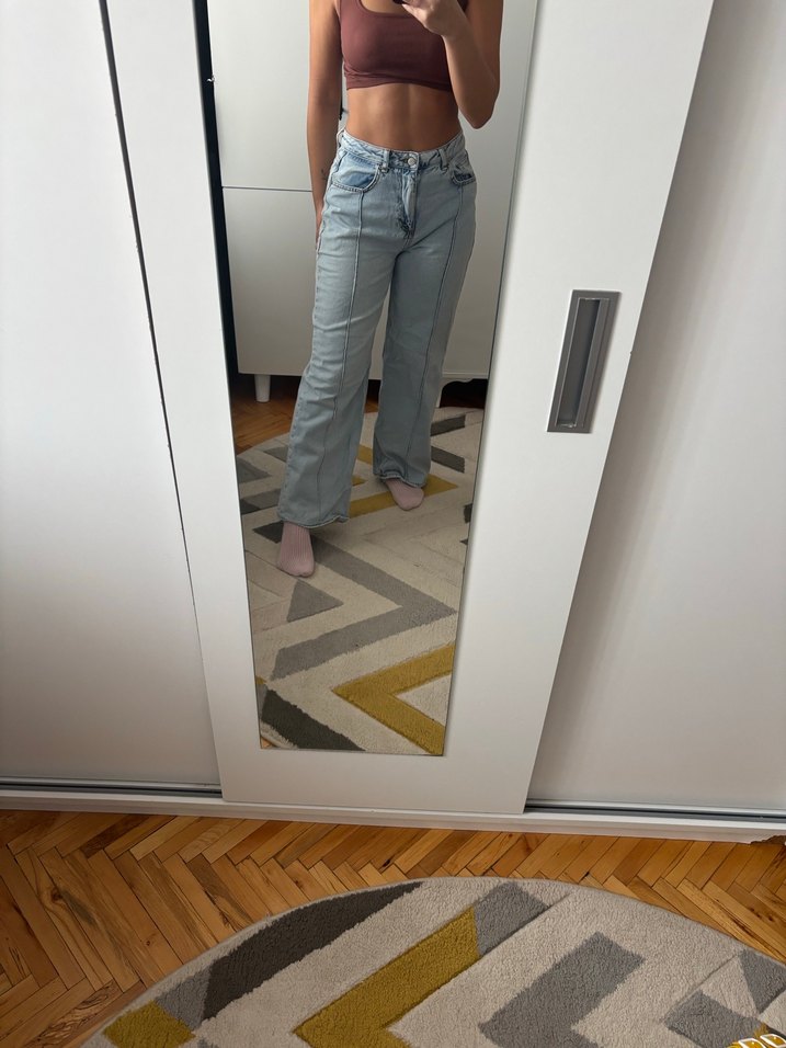 Loose Fit Midi Kadın Kot Pantolon - Görsel 2