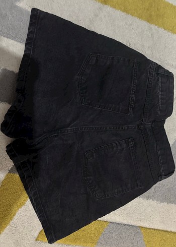 Siyah Mini Denim Şort - Görsel 3