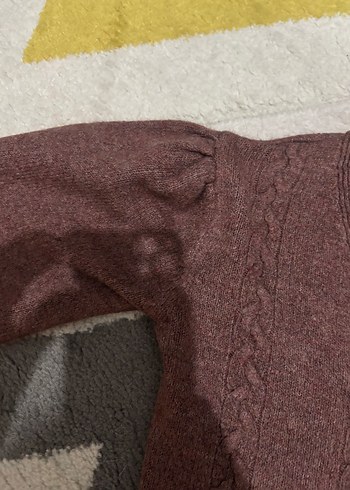 Bordo Örgü Salaş Crop Hırka - Görsel 3