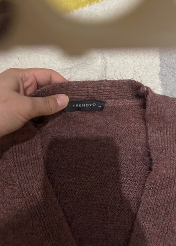 Bordo Örgü Salaş Crop Hırka - Görsel 4