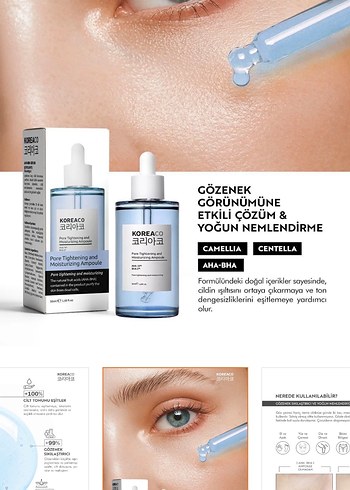 Koreaco Gözenek Sıkılaştırıcı ve Nemlendirici Serum 50ml - Görsel 2
