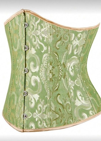 Yeşil Desenli Vintage Korse - Görsel 2