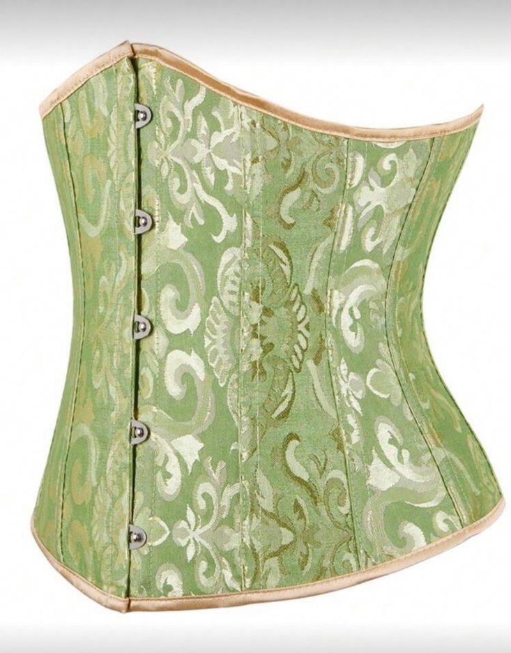 Yeşil Desenli Vintage Korse - Görsel 2