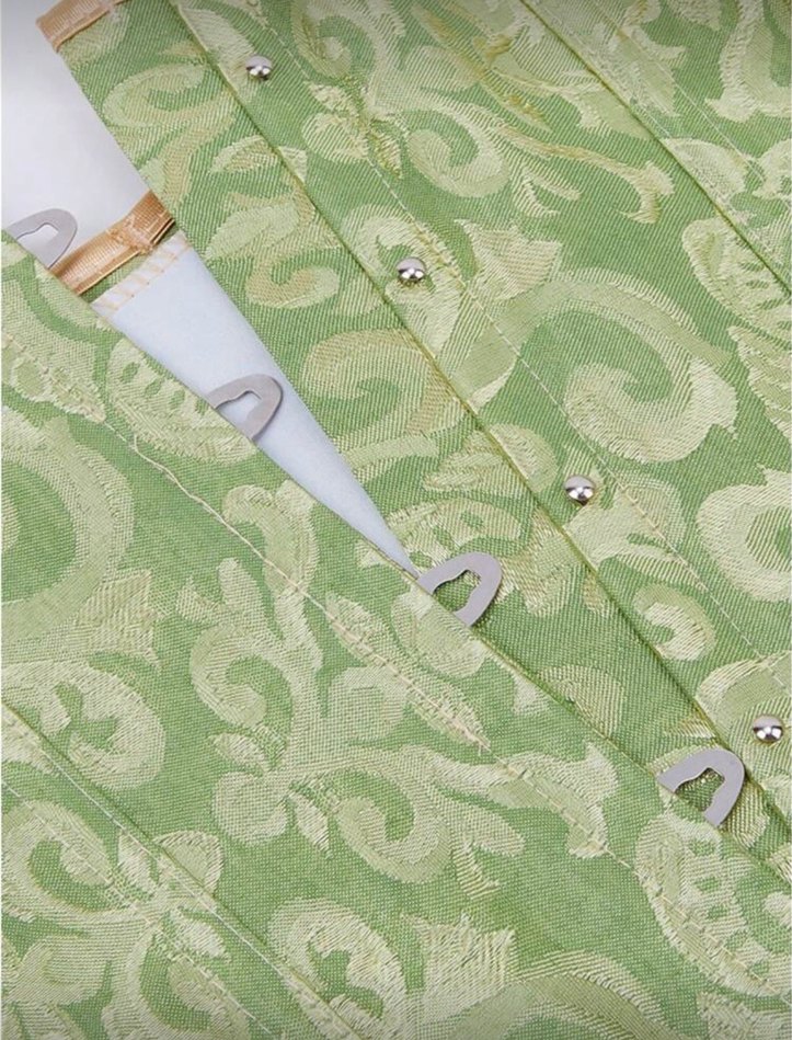 Yeşil Desenli Vintage Korse - Görsel 4