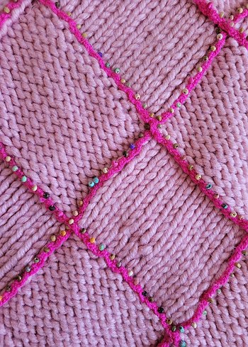 Pembe Ekoseli Bohem Kız Çocuk Panço - Görsel 5