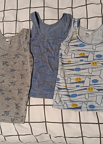 Gri Batik Desenli Çocuk Atlet