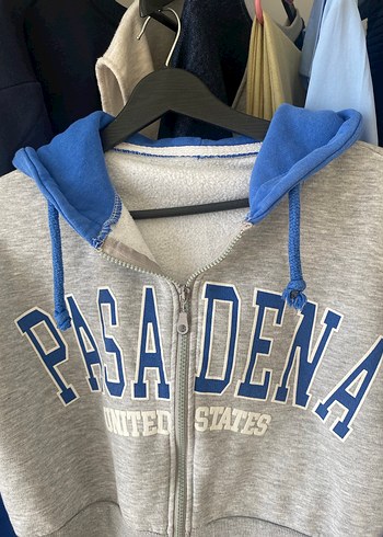 s Beden Addax Kadın Gri Mavi Fermuarlı Sweatshirt