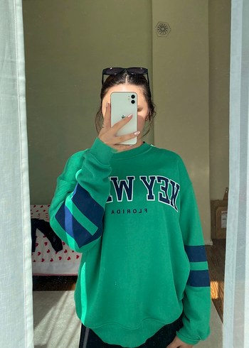 Addax Yeşil Baskılı Kadın Sweatshirt - Görsel 3