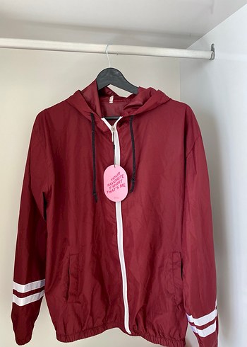 m Beden bordo Renk Quzu Bordo Detaylı Spor yağmurluk