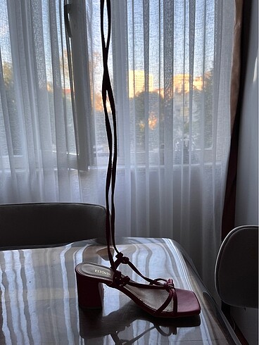 Diğer Kırmızı kalın topuklu ayakkabı